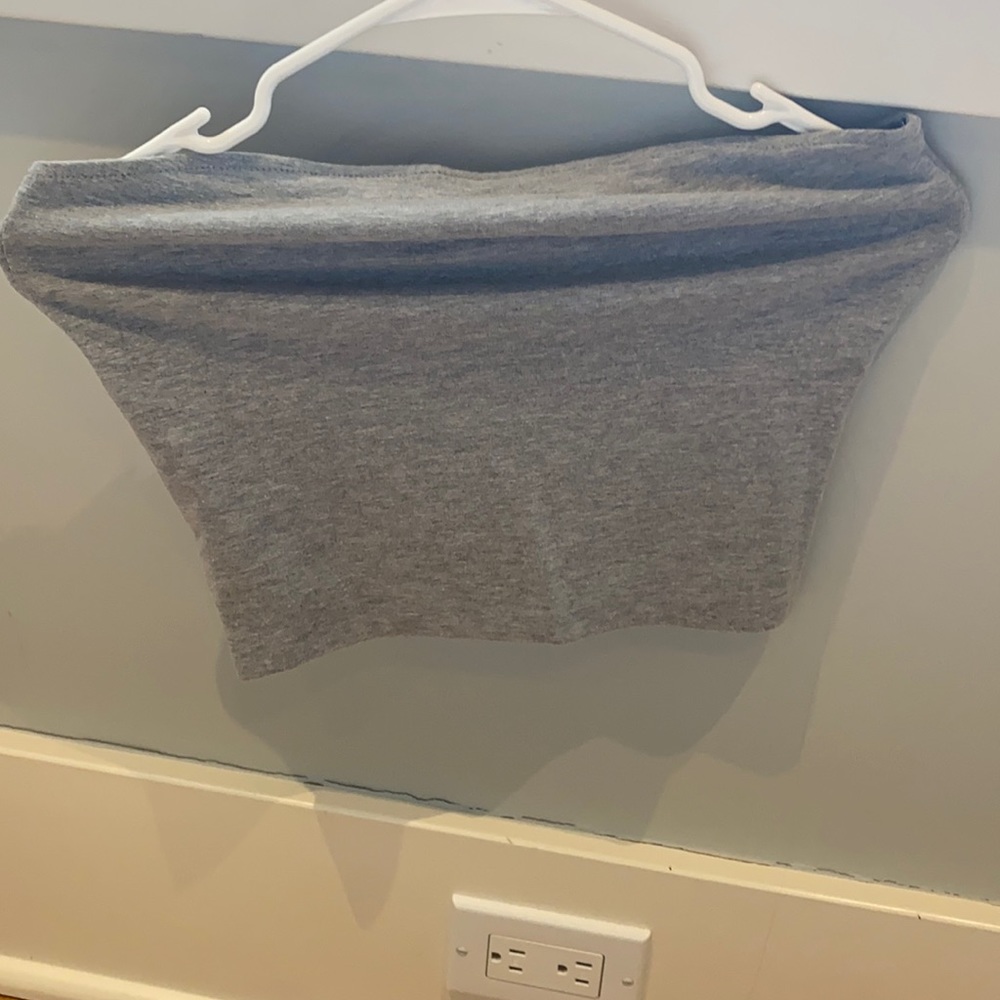 plain grey bandeau top